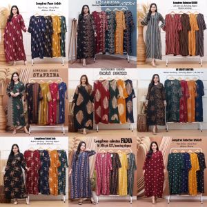 Daster Batik Longdress Cabutan Motif Terbaru LD 110 PB 130 - Lengan Panjang - Busui Friendly kancing depan - bahan rayon adem nyaman di pakai - BISA COD