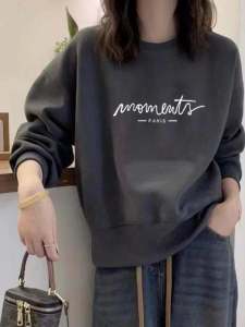 แบรนด์ระดับไฮเอนด์ระดับสากลบริสุทธิ์ ผ้าฝ้าย ผ้าขนแกะ เรียงราย หนาขึ้น ผู้หญิง เสื้อสเว็ตเชิ้ต ทันสมัย พิมพ์ สไตล์เกาหลี เสื้อแจ็คเก็ต