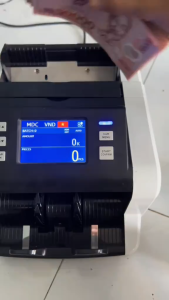 Hoshico Máy Đếm Tiền P80 Công Nghệ CIS Kiểm Tra Siêu Giả Phát Hiện Tiền Lỗi Loại Đếm 10 Loại Tiền Ngoại Tệ Tùy Chỉnh Kết Nối Máy In