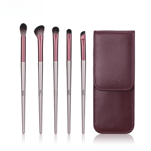 MSQ Meishou 5pcs Small Lotus Eye Shadow Brush Set Eye Makeup Blending Brush Tools Long Handle Cosmetic Brushes for All Skin Types