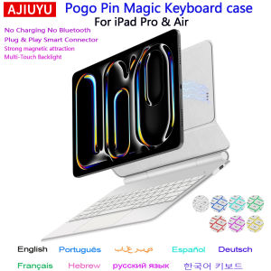 Pogo Pin Magic Keyboard Case for iPad Pro 11 13 2025 M5 M4 iPad Air 4/5/6 11 13" M4 M3 M2 Smart Multi-Touch Keyboard Cover Folio
