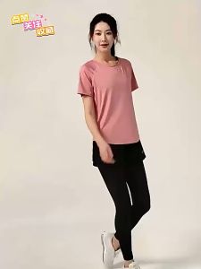 🇲🇾STOCK KL Plus Size Lady Women Milk Silk Cool Exercise Sport T-Shirt Blouse Top Running Gym Baju Sukan Yoga Tee