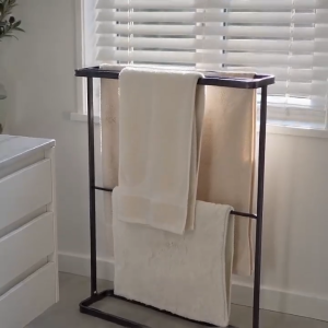 Loft Double Floor-Standing Towel Rack Simple Design Bath Storage Rack for Hotel Use for Bathroom