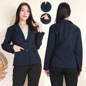 Jas Blazer Wanita Jas Kerja Kantor Cewe Polos Dewasa Anak Jaket Blezer Cewek Pakaian Formal Kantoran Dasar Hitam Rok Span Line A Rempel Celana Bahan Panjang Kancing Pinggang Karet Jumbo Big Size Cardigan Batik Kain Rompi Outer Perempuan One Set Ootd Korea