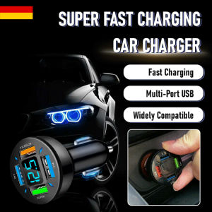 Car charger one tow four flash charging high power conversion plug fast charger