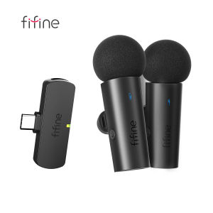 FIFINE | FIFINE Wireless Lavalier System with 2 Microphones for Android/TabletType-C Mini Mic for VideoInterviewVlogLive Streaming-M8