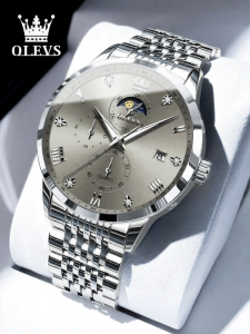 OLEVS | Multi-functional Fashion Quartz Watch with Steel Band Water-resistant and Night Light