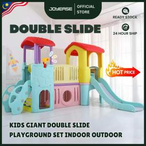 JOYEASE Kindergarten Kid Giant Indoor Outdoor Playground Double Slide Stair Playset Indoor Outdoor Gelongsor