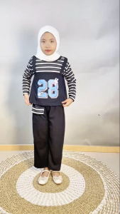 CF Kids Setelan Anak Cewek Kids Fashion Kekinian Stripes 28