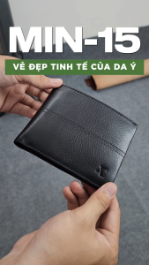 Ví nam MIN-15 chất da bò Ý nhập khẩu siêu mềm mại size 12x10 ví quà tặng cao cấp bảo hành 03 năm Anh Tho Leather