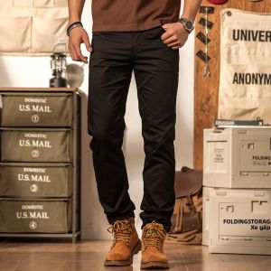 LUPAN | Quần Dài Ống Thẳng Phong Cách Retro Công Sở Nam Màu Kaki