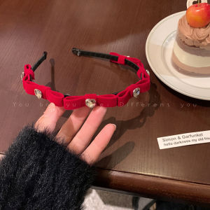 Phụ Kiện Tóc Nhung Đỏ Đính Đá Zircon Thời Trang Cho Nữ Phụ Kiện Tóc Đi Chơi Trang Trí Tóc Phong Cách Mới Năm Mới