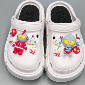 10Pcs/Set Shoes Charms 3D Ultraman Shoe Accessories DIY Shoe Buckle Cartoon Shoe Flower Decoration for Hole Rubber Clogs
