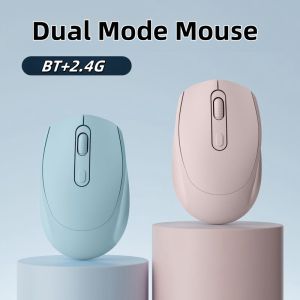Dual Mode Wireless Mouse Bluetooth-compatible 2.4G Battery Optical Silent Mouse 1600 DPI For MacBook Laptop PC Game Office