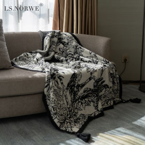 Luxurious Floral Bird Knitted Blanket for Sofa Bedroom Air Conditioned Nap Cover Tail Blanket French High End Style All Seasons