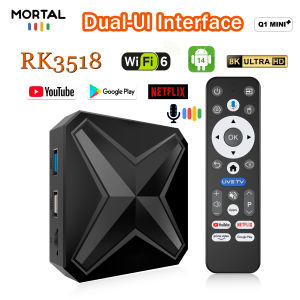 2025 Mortal Q1 MINI+ Android Box TV Dual UI interface Android 14.0 RK3518 8K Wifi 6 Google Assistant Netflix Smart TV Box