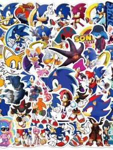 150-Piece Set Cute Sonic Cartoon Stickers Graffiti Decal for Skateboard Waterproof PVC Notebook Personalization Sticker