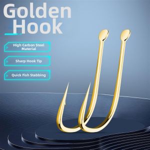 High Carbon Steel Gold Sleeve Fishing Hook Sharp Barbs For Crucian Carp