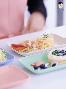 Durable Tableware Rectangular Board Cover Wheat Straw Anti Drop Fruit Bone Plate Salad Bo