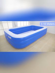 FlashFish Large inflatable swimming pool Family Outdoor Swimming Pool Durable Portable Easy Setup Summer Water Fun for Adults Children