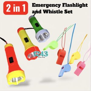 2 in 1 Emergency Flashlight and Whistle Set (Flashlight at Pito) emergency essentials