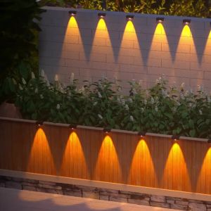 1-8 Pcs LED Solar Lights Outdoor IP65 Waterproof Porch Light Stair Wall Decorative Lamp for House Yard Fence Pool Garden Decor
