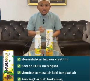jus Malga gold plus 500ml minuman botani lulus kkm dan halal jakim untuk masalah kencing berbuih
