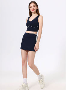 Womens High-Waist Pencil Athletic Skort Running Badminton Tennis Golf Skirts with Inner Shorts & Pockets