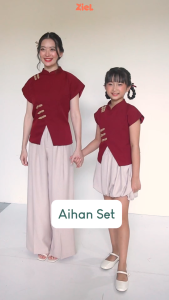 ⁠ZIEL KIDS - Aihan Set | CNY 2026 | Setelan Cheongsam Qipao Semiwool Premium | Couple Mom & Girl