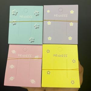 One Hundred Candy-Colored Princess Hair Clip Packaging Cardboard Stall Hair Accessories Hairpin Tag Card