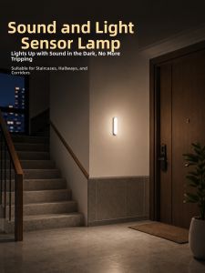 Voice and Light Control Motion Sensor Automatic Lighting Lamp for Hallways and Corridors No Wiring Required