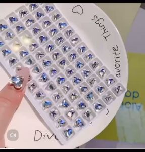 K9 歪心 Heart Shape Diamond 1pack 12pcs Sparkling Diamond Accessories Super Flash 日系网红K9歪心钻美甲高质切面闪钻光疗指甲装饰品很闪有质感