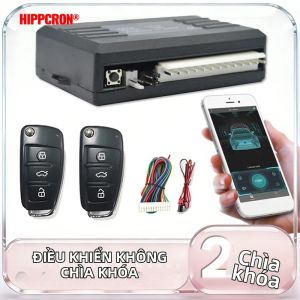 HIPPCRON Khóa Cửa Trung Tâm Từ Xa Trên Ô Tô 12V Điều Khiển Bằng Ứng Dụng Hệ Thống Ra Vào Không Cần Chìa Khóa Với 2 Điều Khiển Từ Xa Thiết Bị Chống Trộm Màu Đen