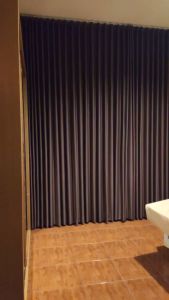 Tirai Pintu Kamar Poliester Embos Serat Doff 6 Gelombang/12 Lubang ring Jendela Ruang Tamu