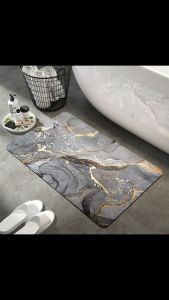 Bathroom Absorbent Soft Sanitary Diatom Mud Floor Mat Between Door Non-Slip Foot Mat Quick Dry Bathroom Carpet Mat Light Luxury