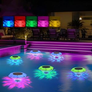 Seville โคมไฟพลังงานแสงอาทิตย์ไฟเปลี่ยนสีสระว่ายน้ำลอยน้ำ LED เซ็นเซอร์อัจฉริยะสำหรับสระว่ายน้ำสระในสวนเครื่องตกแต่งภายนอกปาร์ตี้