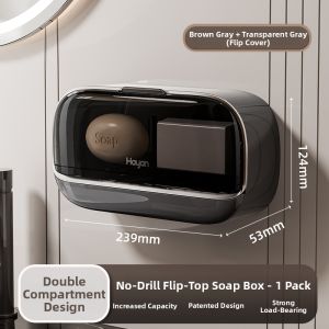 Hayan | Wall-mounted Drill-free Soap Drainage Luxurious Storage Box Bathroom