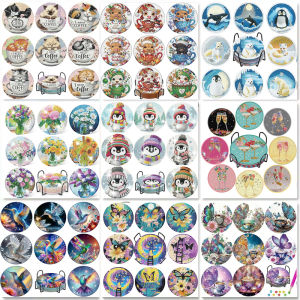 8 pieces of diamond art painting coasters with brackets DIY cat patterned diamond art coasters suitable for both adults and be