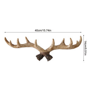 Vintage Deer Antler Coat Hook Wall Mounted Rustic Style Entryway Decor Hanger for Home Office Living Room Bedroom Decoration