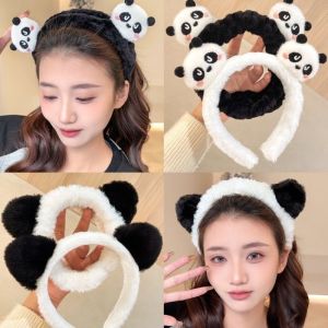 Sweet Hairband Panda Bear Plush Ears Headband Cartoon Face Wash Non-Slip Cute Headdress Hair Hoop Headband Accessoires