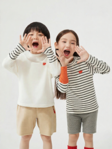 potatokids | Autumn Stripe Long Sleeve T-Shirt Turtle Neck