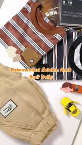 Setelan Kaos Anak Cowok Motif Salur Terbaru