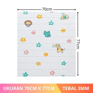 Wallpaper Dinding 3D Foam Wallfoam Bata Kulit Gambar Anak 70cm x 77cm