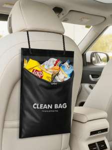 Hanging Car Trash Bag - Thickened PE Long Strap Hangable & Stickable Large Capacity for Waste & Daily Items