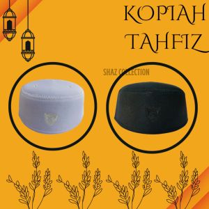 Kopiah Tahfiz Kain Keras [Putih/Hitam]