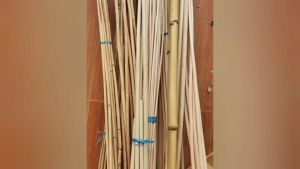 เส้นหวายธรรมชาติ 2.5X100 cm. เส้นกลม ปลอก 1 เส้น เปลือก ตราไผ่บง