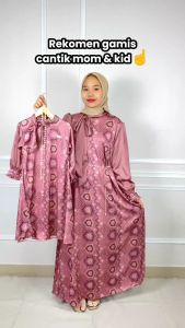 Soulleha Gamis Armani Silk Premium (FREE BELT) Liyana Couple Mom & Kid umur 1-11 Thn
