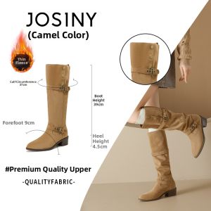Josiny | Thick Sole Autumn Winter Fur Lined Over-the-knee Riding Boots