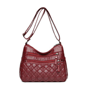 Genuine Leather Soft Cowhide Womens Bag New 2025 Crossbody Shoulder Bag for Middle-Aged Mothers Large Versatile Ladies Bag