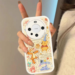 Cute Bear Cartoon Silicone Phone Case Full Cover Anti-Fall for Huawei Mate80ProMax Mate60/70 New Model 40/50 30 Sets Women High-End Soft Protection